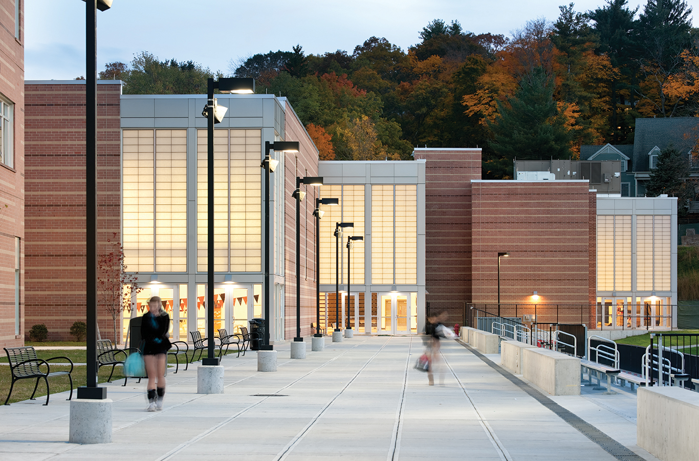 Natural daylighting illuminates a Massachusetts high school.
