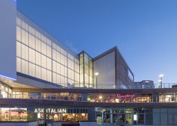 Exterior shot of Odeon Theatre in Bournemouth, United Kingdom, featuring a backlit Kalwall facade