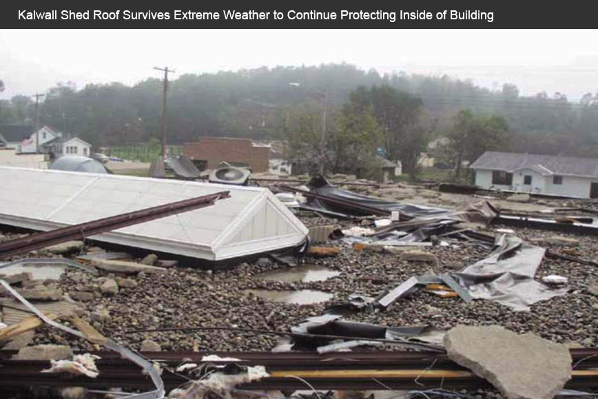 Kallwall shed roof survives extreme weather