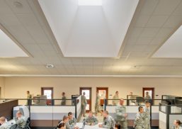 S-line commercial skylights from Kalwall featured in a military building application