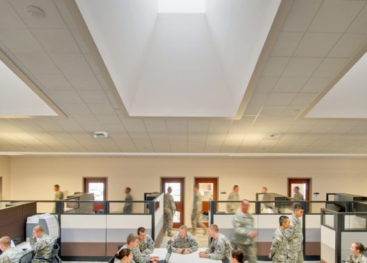 S-line commercial skylights from Kalwall featured in a military building application