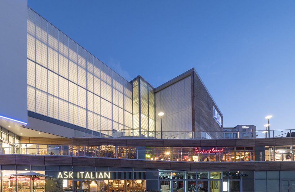 Exterior shot of Odeon Theatre in Bournemouth, United Kingdom, featuring a backlit Kalwall facade