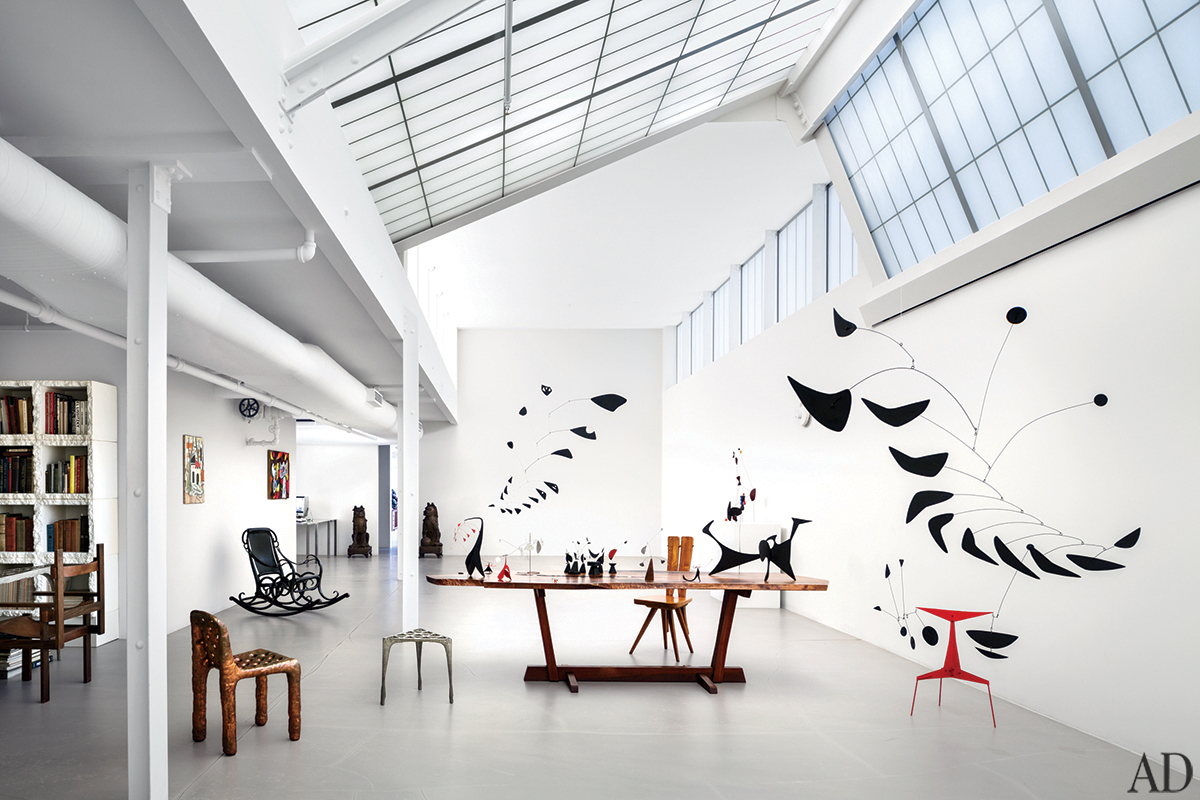 Calder Foundation interior featuring Kalwall skyroof® and Kalwall wall panel sections above metal art
