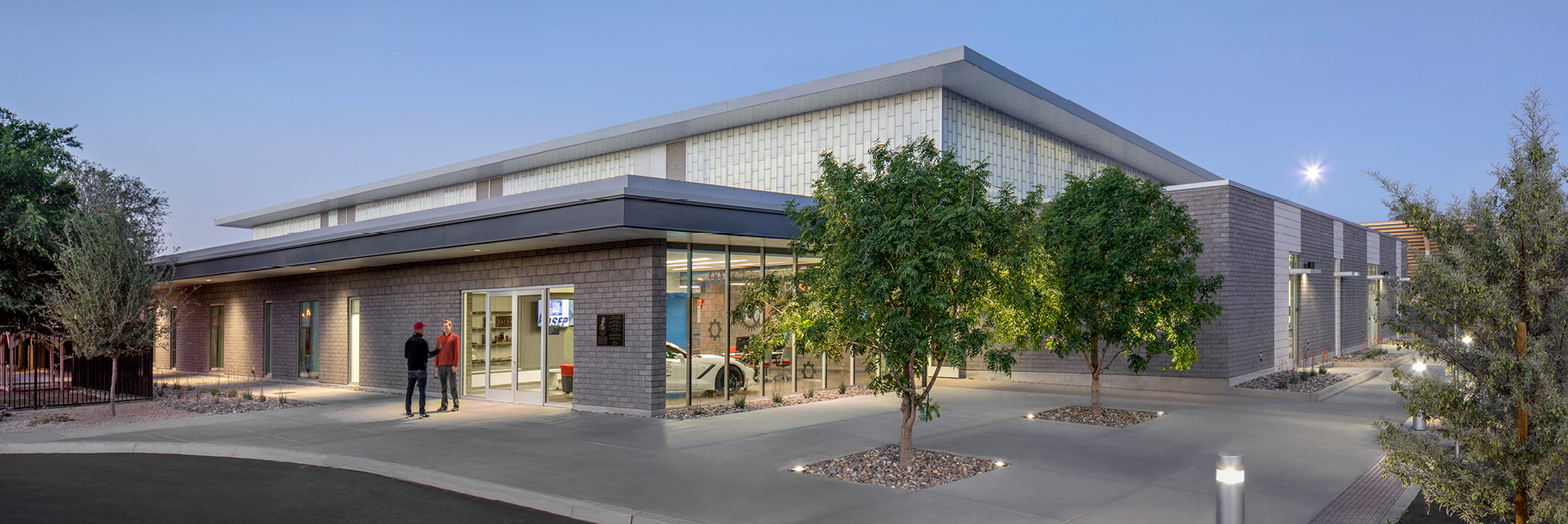 Exterior of Glendale Community College Automotive Technology building in Arizona featuring Kalwall facades on multiple sides