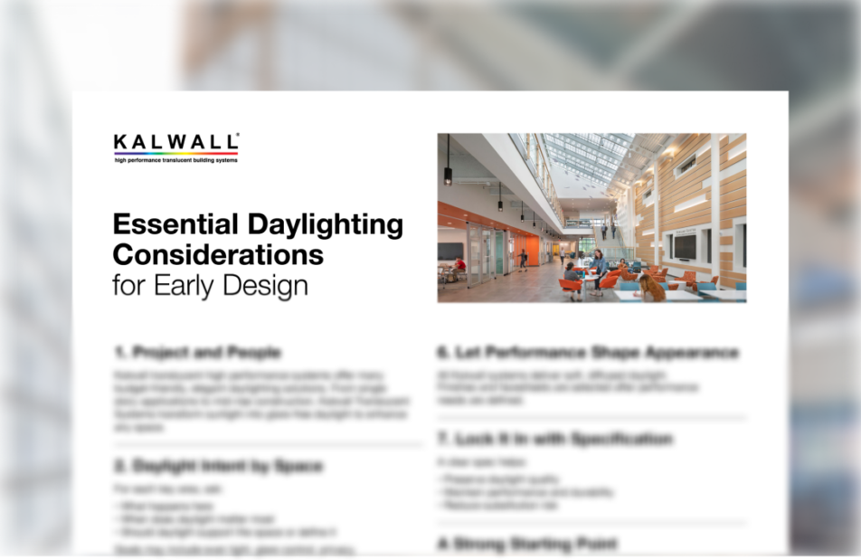 Preview image of the Kalwall Daylighting Pre-Spec Checklist