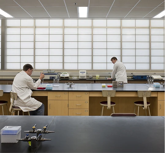 Kalwall translucent panels demonstrating Class-A fire rating in a laboratory setting.