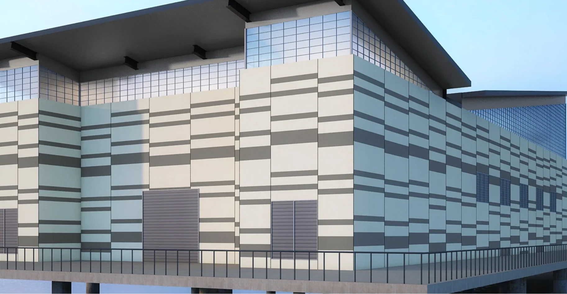 Image of a Kalwall hurricane-rated wall installation