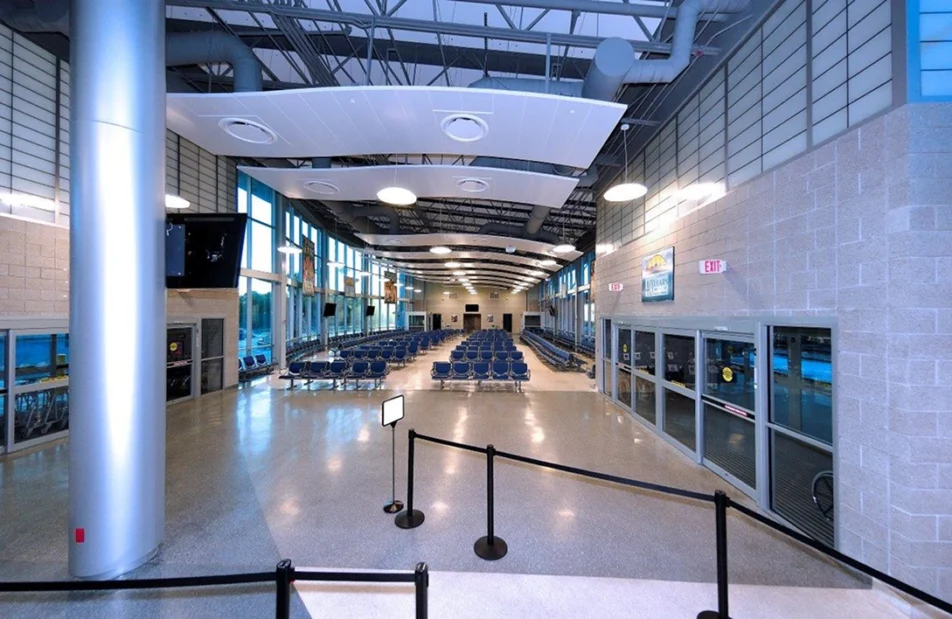 Image of a Kalwall hurricane-rated wall installation