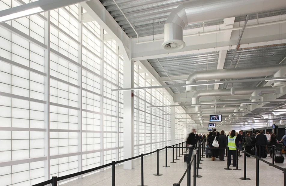 Image of a Kalwall Blast Resistant System at Glasgow International Airport